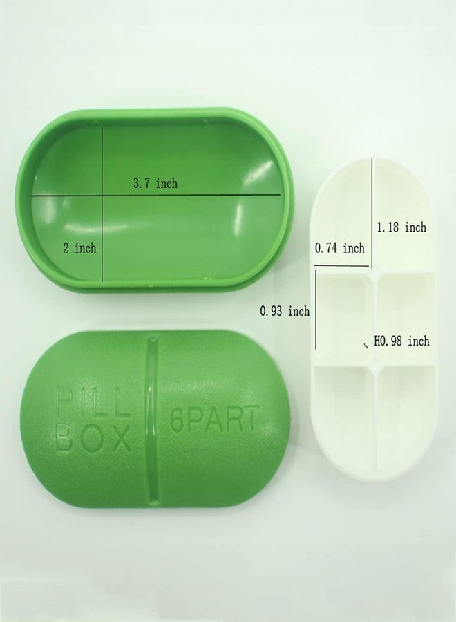 PRAMANTA 6 Compartment Travel Pill Organizer Daily Pill Case Portable Vitamin Pill Organizer Box Mini Tablets/Pills Box (1Pcs) - Image 3